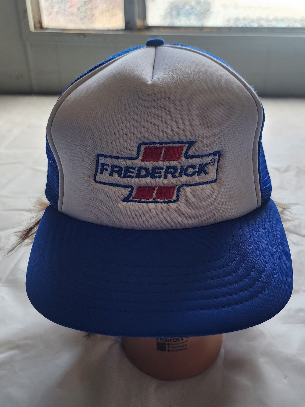 Vtg Frederick Transport Trucker Snapback Blue & White Trucker Hat